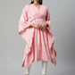 Ahalyaa Women Pink Pure Cotton Printed Kaftan Kurta | Swadesiicart