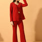 Myshka Women's Red Solid Coat With Trousers - Swadesiicart