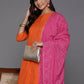 Ahalyaa Women's Traditional wear Kurta Set - Orange | Swadesiicart
