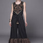 Ahalyaa Women Black Printed Basic Jumpsuit - Swadesiicart
