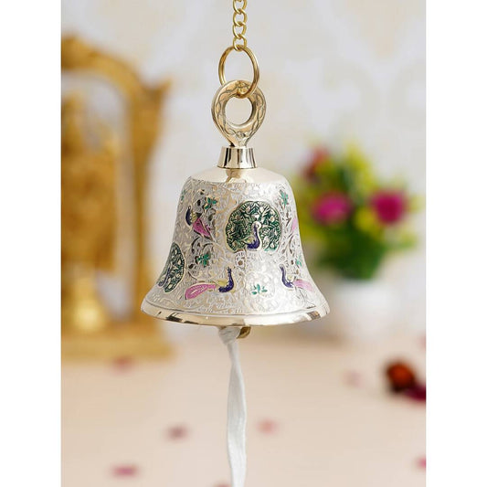 eCraftIndia Multicoloured Brass Hanging Pooja Bell Showpieces | Swadesiicart