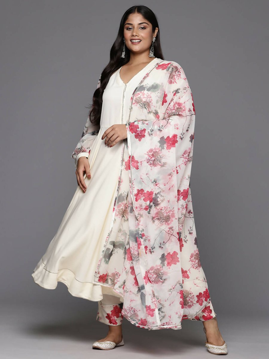 Ahalyaa Women's Traditional wear Kurta Set - Off White | Swadesiicart
