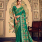 Monjolika Fashion Teal Silk Blend Banarasi Zari Work Classic Saree | Swadesiicart