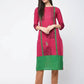 Aniyah Cotton Block Printed Straight Pink Kurta (AN-114K) - Swadesiicart