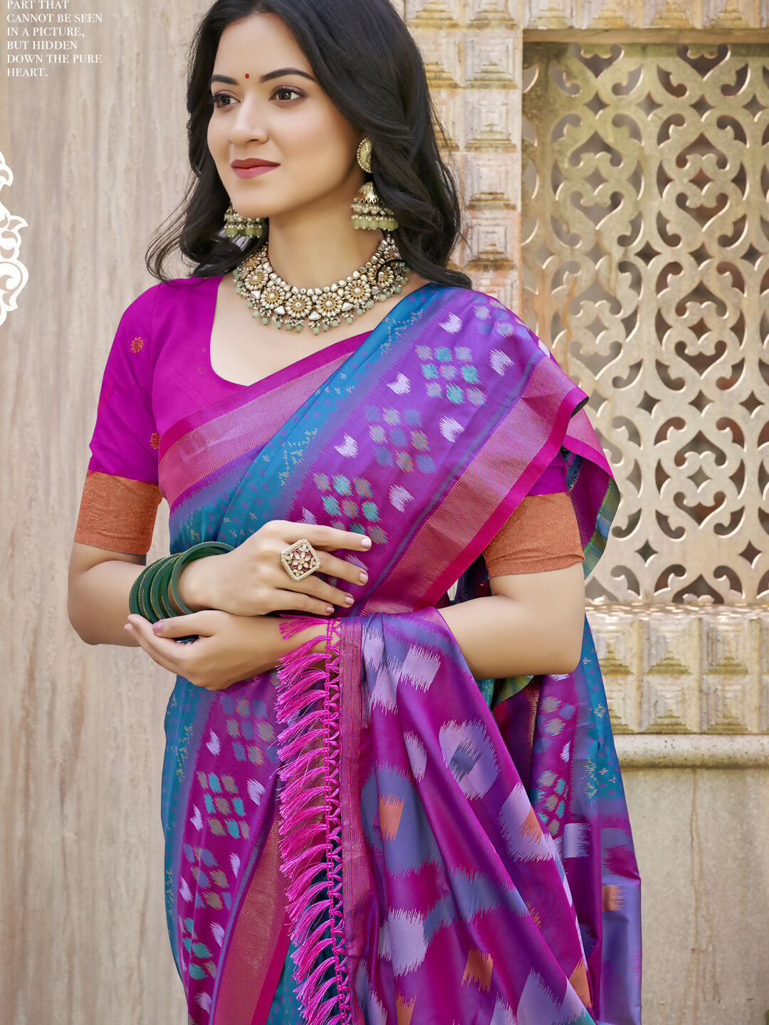 Shree Shyam Fashion Pochampalli Silk Sea Green Saree