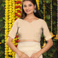 Shree Shyam Fashion Linen Cotton Cream Saree