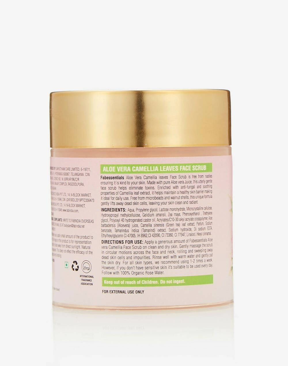 Fabessentials Aloe Vera Camellia Leaves Face Scrub - Swadesiicart