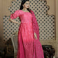 Jyoti Fashion Women's Pink Muslin Floral Print with Crush Pleating Kurta with Trouser & Dupatta | Swadesiicart
