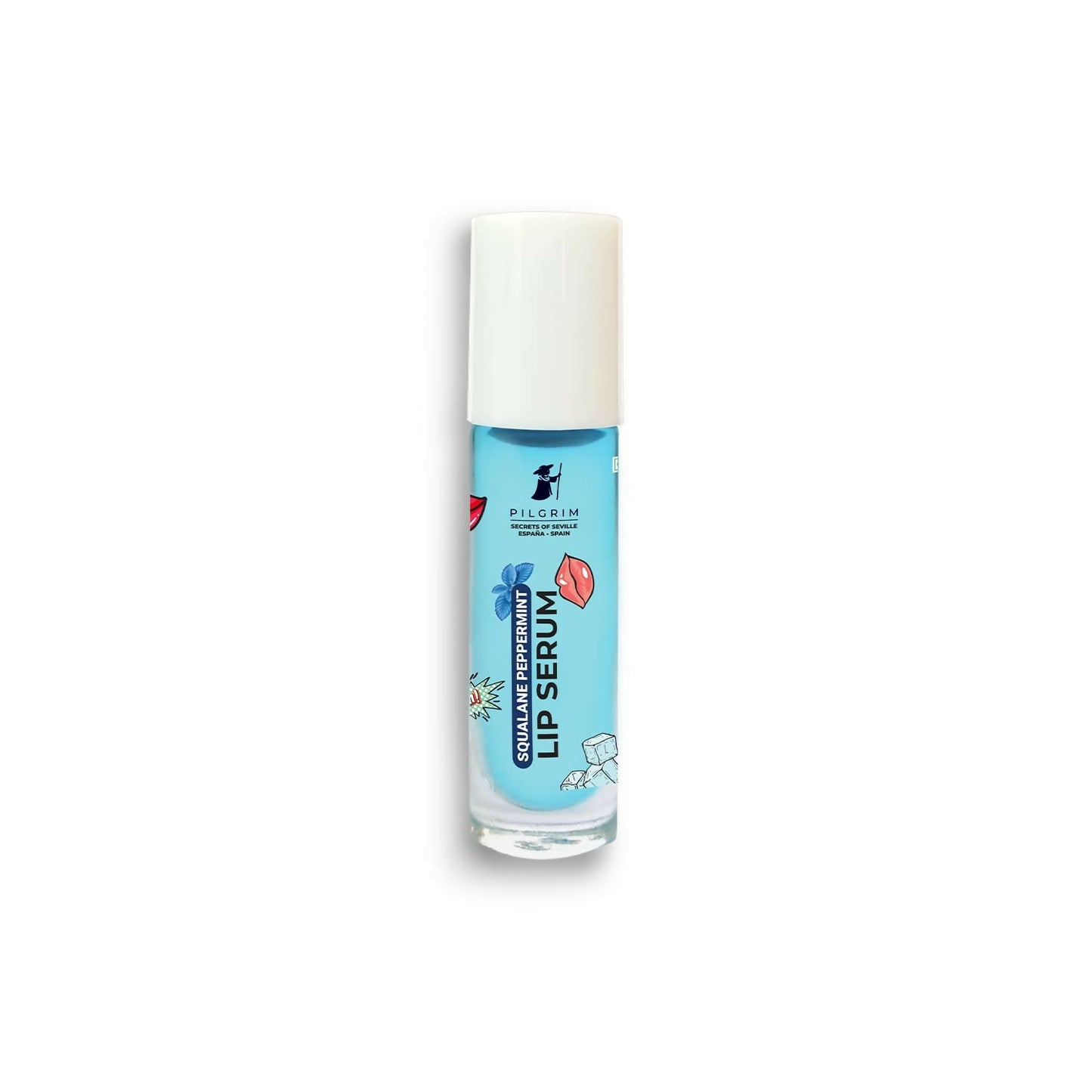 Pilgrim Spanish Lip Serum (Peppermint) with Roll-on For Visibly Plump Lips, Hydrating Lip Serum For Dark Lips - Pilgrim