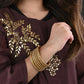 Afast Elegant Bridal & Wedding Party Fashion Bangle/Kada Set, Gold, Glass, Pack Of 12 Model No- A12 - Swadesiicart