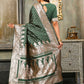 Astita Banarasi Silk Dark Green Saree | Swadesiicart