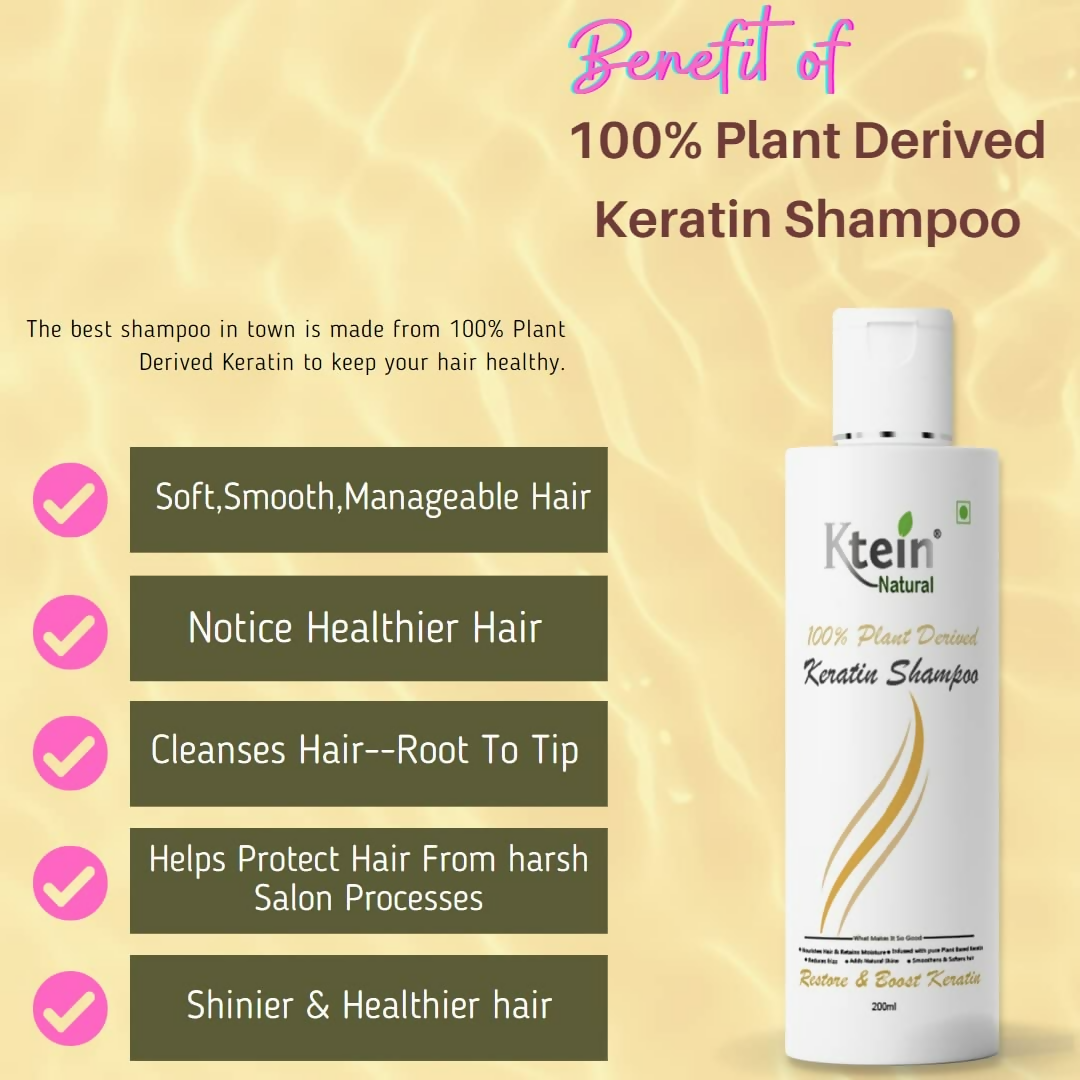 Ktein Natural Plant Derived Keratin Shampoo - Swadesiicart