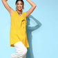 Ahalyaa Women Mustard Cotton Fluid Tie-Up Tunic | Swadesiicart