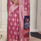 Shree Shyam Fashion Linen Cotton Pink Saree