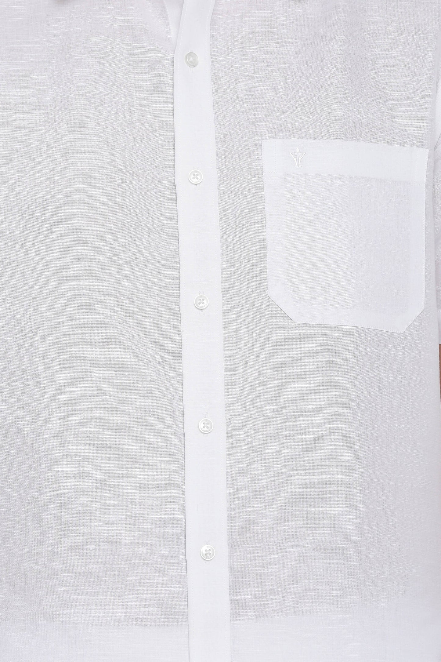 Ramraj Cotton Mens Cotton Linen Half Sleeve White Shirt | Swadesiicart