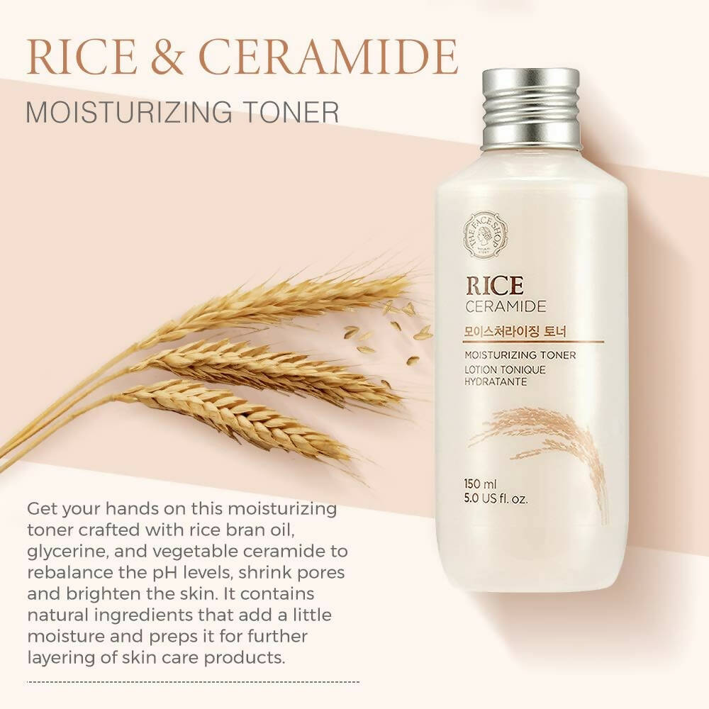 The Face Shop Rice & Ceramide Moisturizing Face Toner - Korean Skincare | Swadesiicart