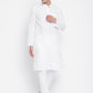 Even Apparels White Pure Cotton Men Kurta With Band Collar | Swadesiicart