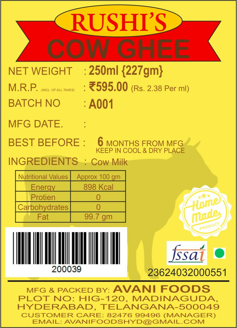 Avani Foods Cow Ghee | Swadesiicart