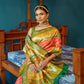Vishnu Weaves Women's Gajri Patola Banarasi Silk Meenakari Zari Woven Saree with Blouse - Swadesiicart
