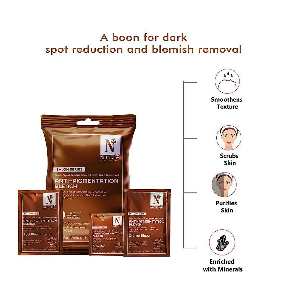NutriGlow Advanced Organics Anti-pigmentation Bleach (6 in 1) - Swadesiicart