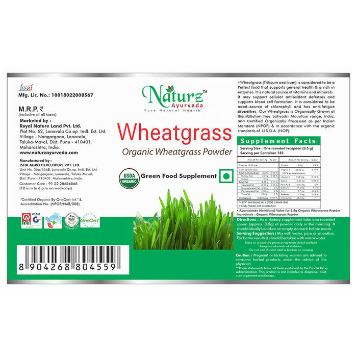 Naturz Ayurveda Wheatgrass Powder | Swadesiicart