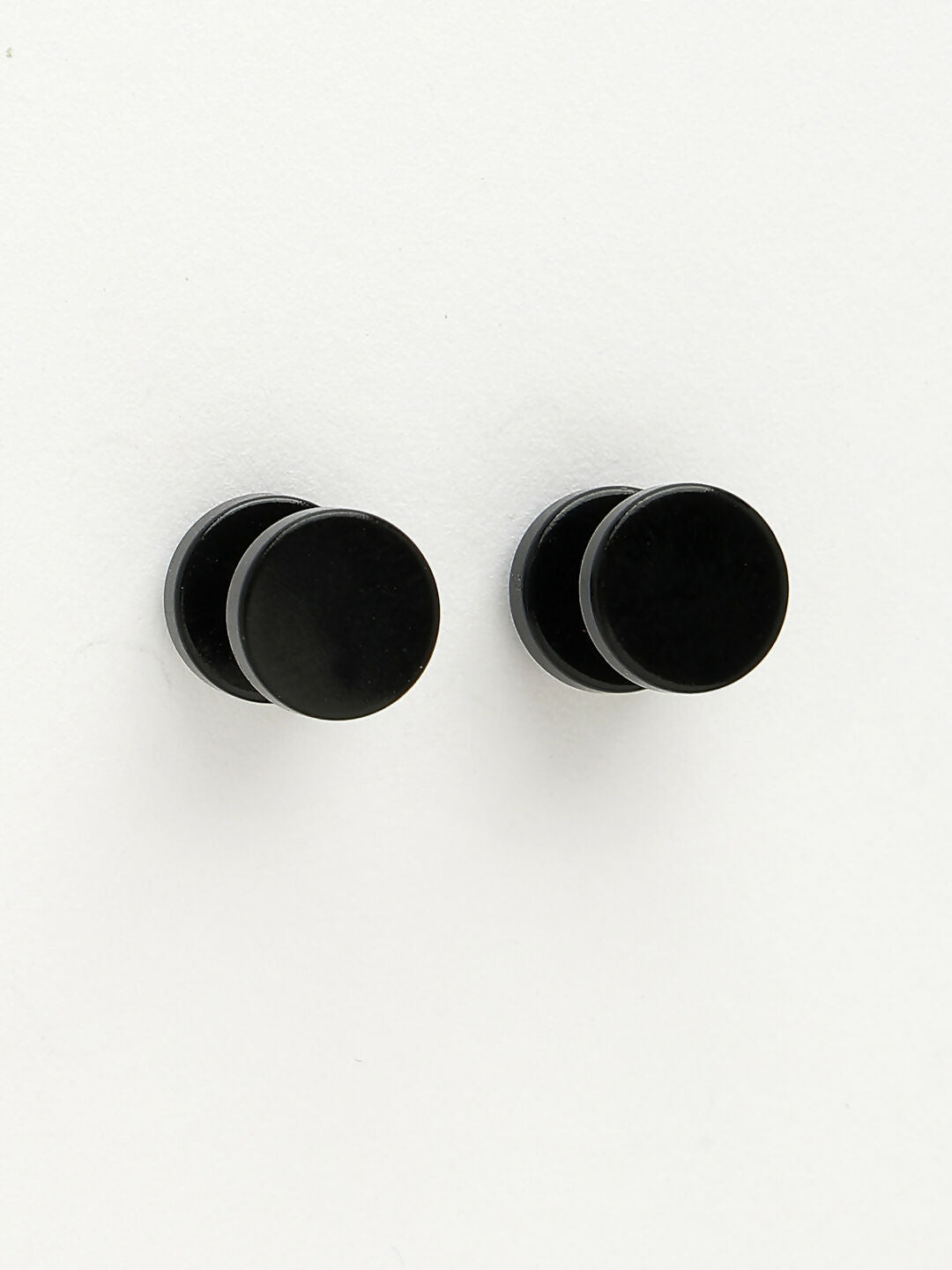 NVR Men's Black Rhodium-Plated Metal Studs Earring - Swadesiicart