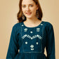 Jyoti Fashion Women's Blue Viscose Rayon Embroidered Casual Top | Swadesiicart