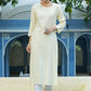 Juniper Light Yellow Ethnic Motif Printed Rayon Kurta With Lace Work - Swadesiicart