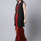 Even Apparels Black Polywool Open Front Women's Long Coat | Swadesiicart