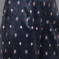 Ahalyaa Women Navy Blue Ethnic Motifs Printed Gotta Patti Velvet Kurta with Palazzos | Swadesiicart