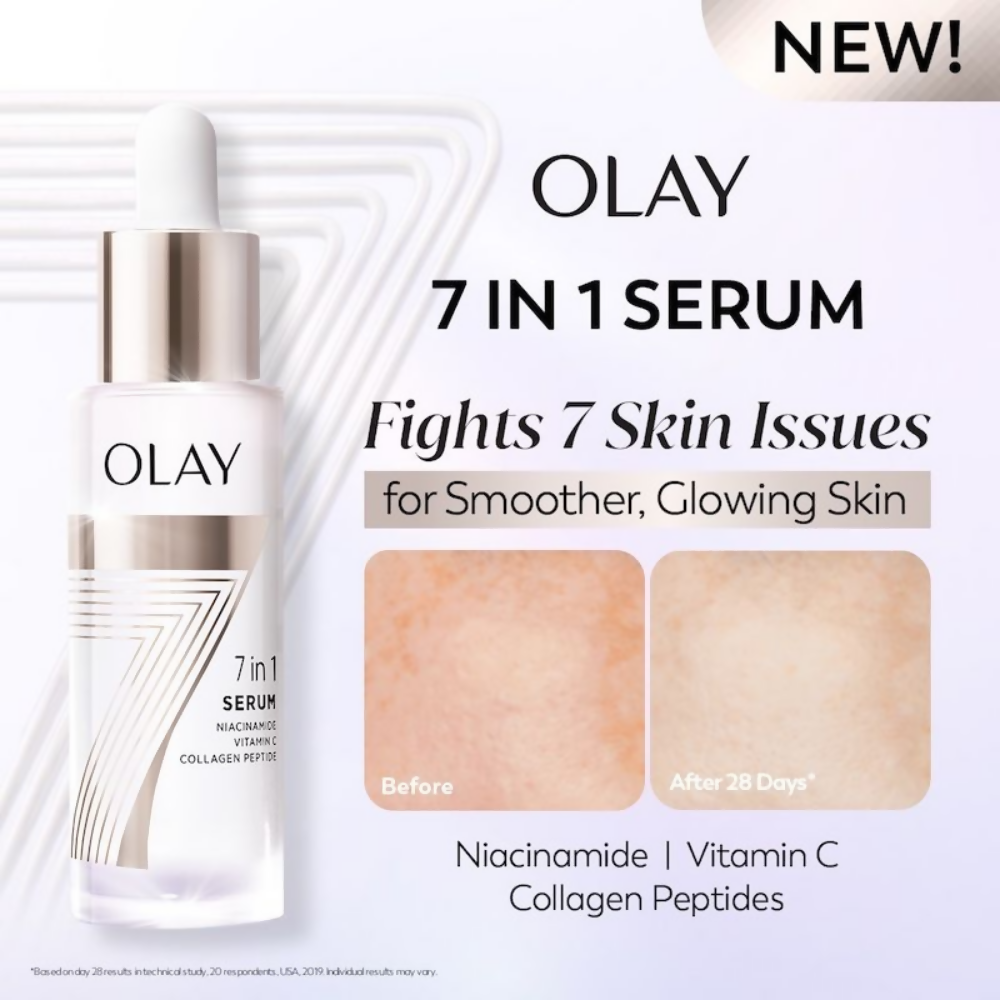Olay 7in1 Serum with Niacinamide, Vitamin C, Collagen Peptides - Swadesiicart