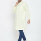 Even Apparels Yellow Color Men's Pure Cotton Kurta With Band Collar | Swadesiicart