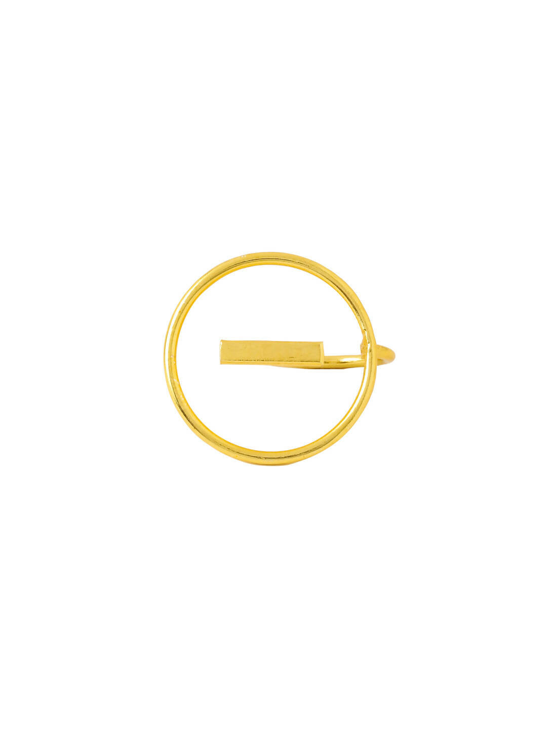NVR Women Gold-Polished Adjustable Finger Ring | Swadesiicart