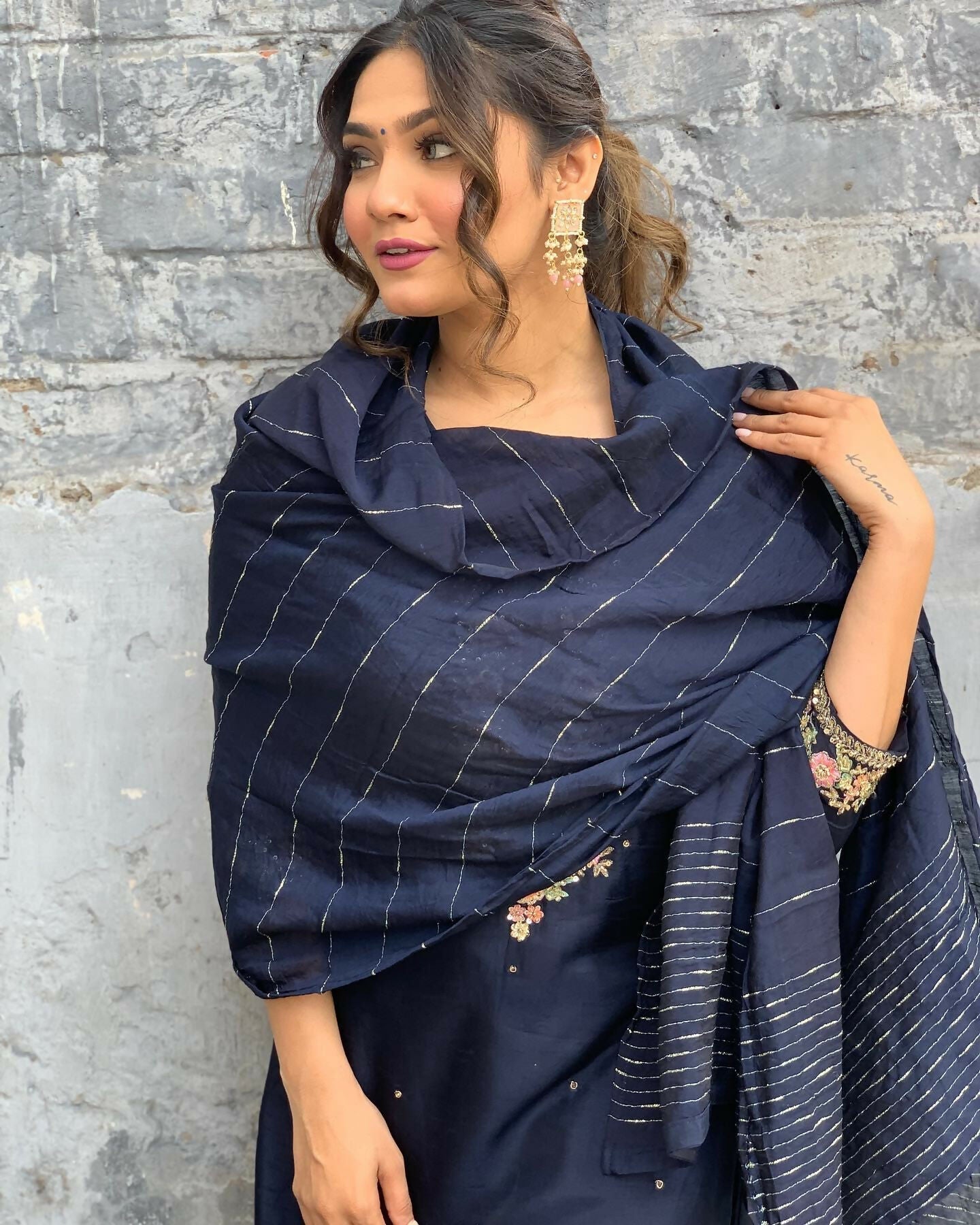 The52 Blue Women's Gorgeous Embroidered Viscose Chanderi Fabric Straight Kurta Pant with Dupatta Set - Swadesiicart