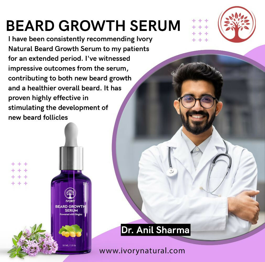 Ivory Natural Beard Growth Serum For Beard Wellness | Swadesiicart