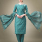 Jyoti Fashion Women's Teal Cotton Blend Embroidery & Sequence work Kurta with Trouser & Dupatta | Swadesiicart
