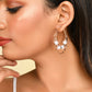 VOJ Women Gold-Polished Pearl Stainless Steel Hoop Earrings - Swadesiicart