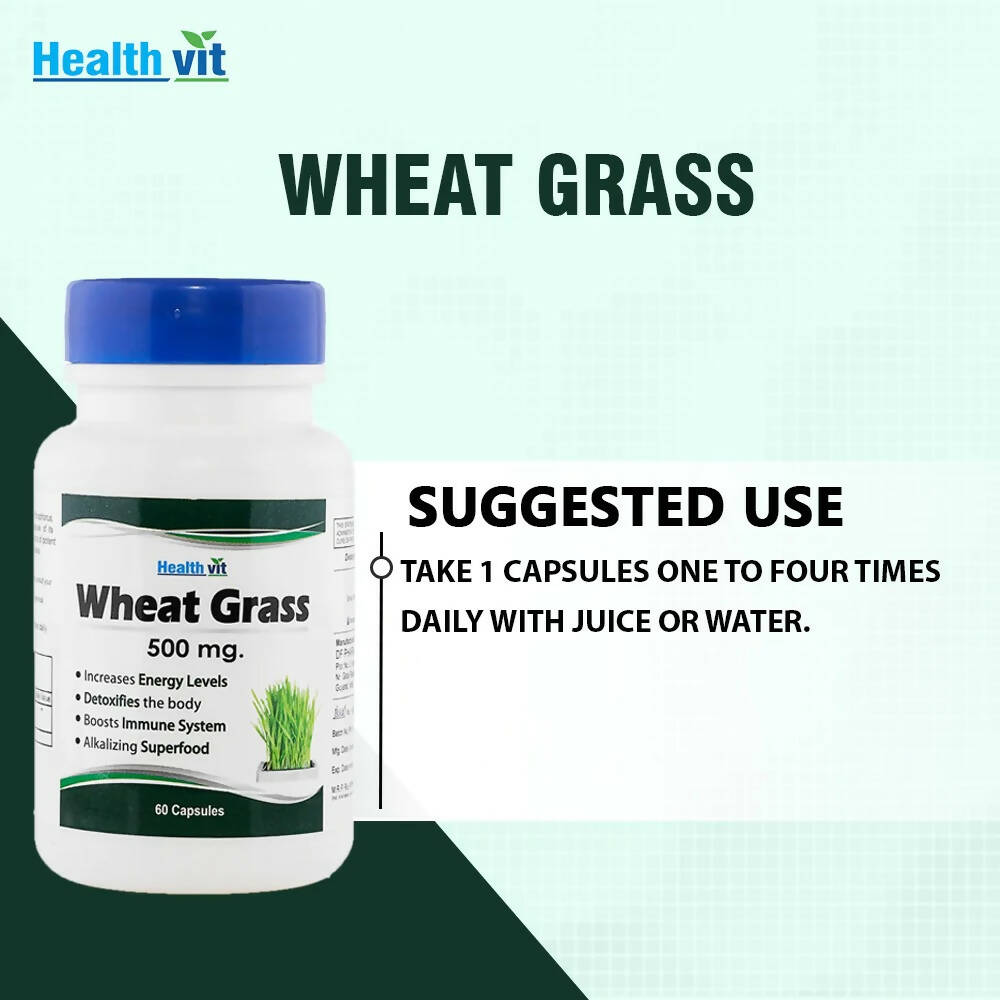 Healthvit Wheat Grass Capsules - Swadesiicart