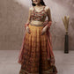 House of Panchhi Brown Organza Floral Print and sequinse work Lehenga choli & Dupatta | Swadesiicart