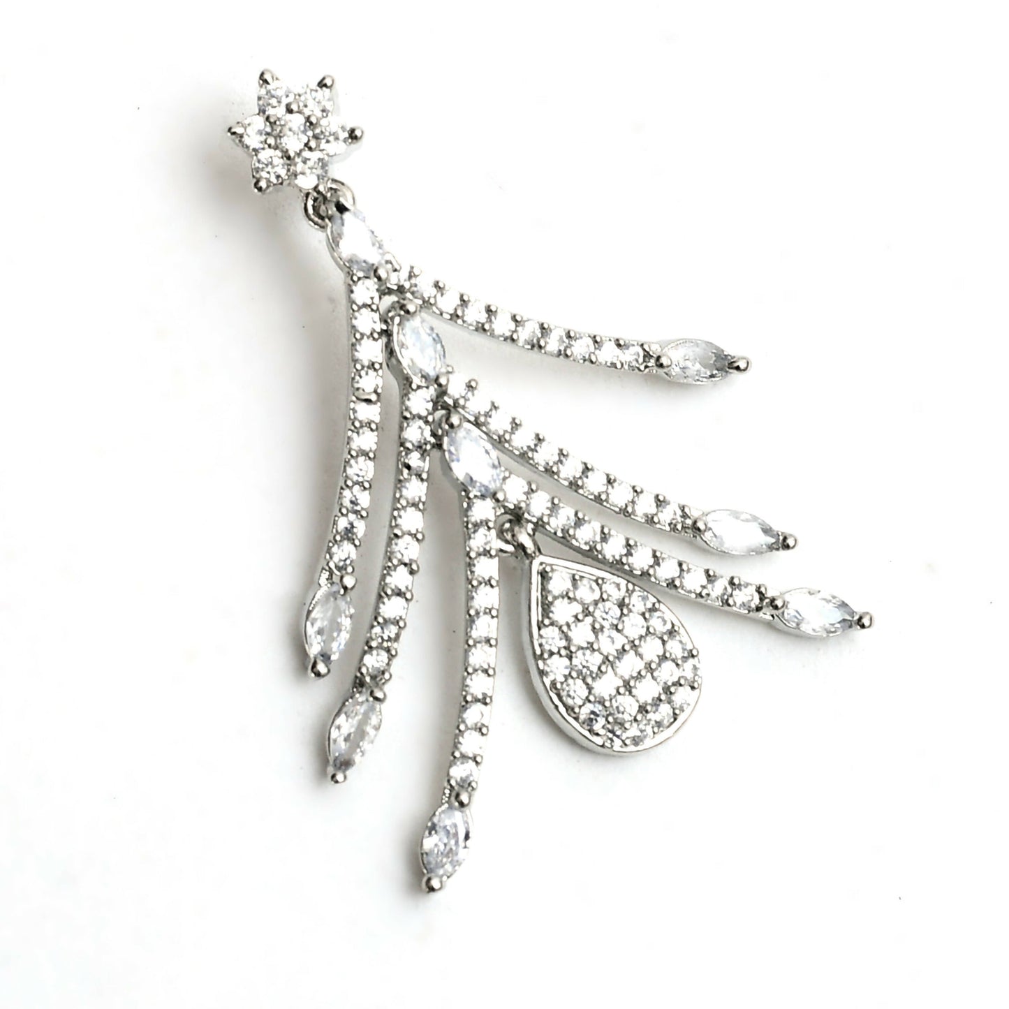 Mominos Fashion Johar Kamal Silver-Plated American Diamond White Choker Set | Swadesiicart