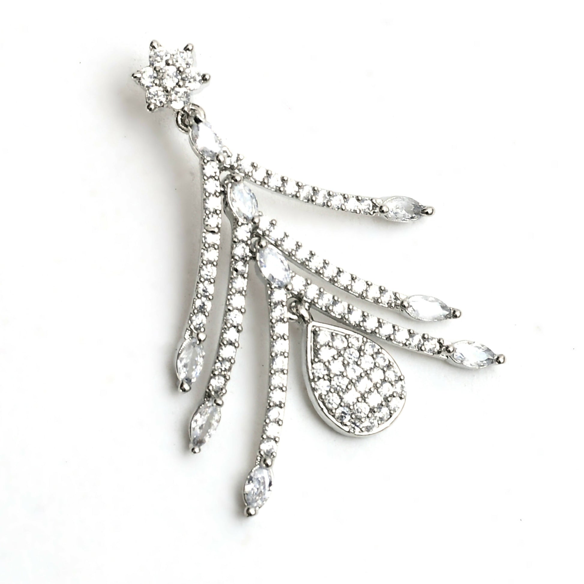 Mominos Fashion Johar Kamal Silver-Plated American Diamond White Choker Set | Swadesiicart