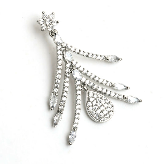 Mominos Fashion Johar Kamal Silver-Plated American Diamond White Choker Set | Swadesiicart