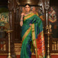 Very Much Indian Pure Silk Paithani - Dual Tone Blue Green | Swadesiicart