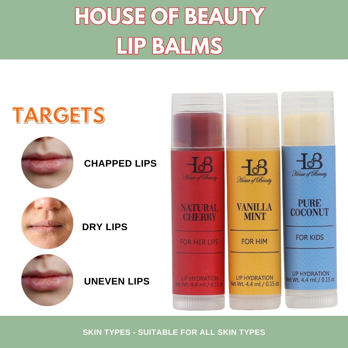 House of Beauty Pout Perfect Tinted Lip Balm Set - Swadesiicart