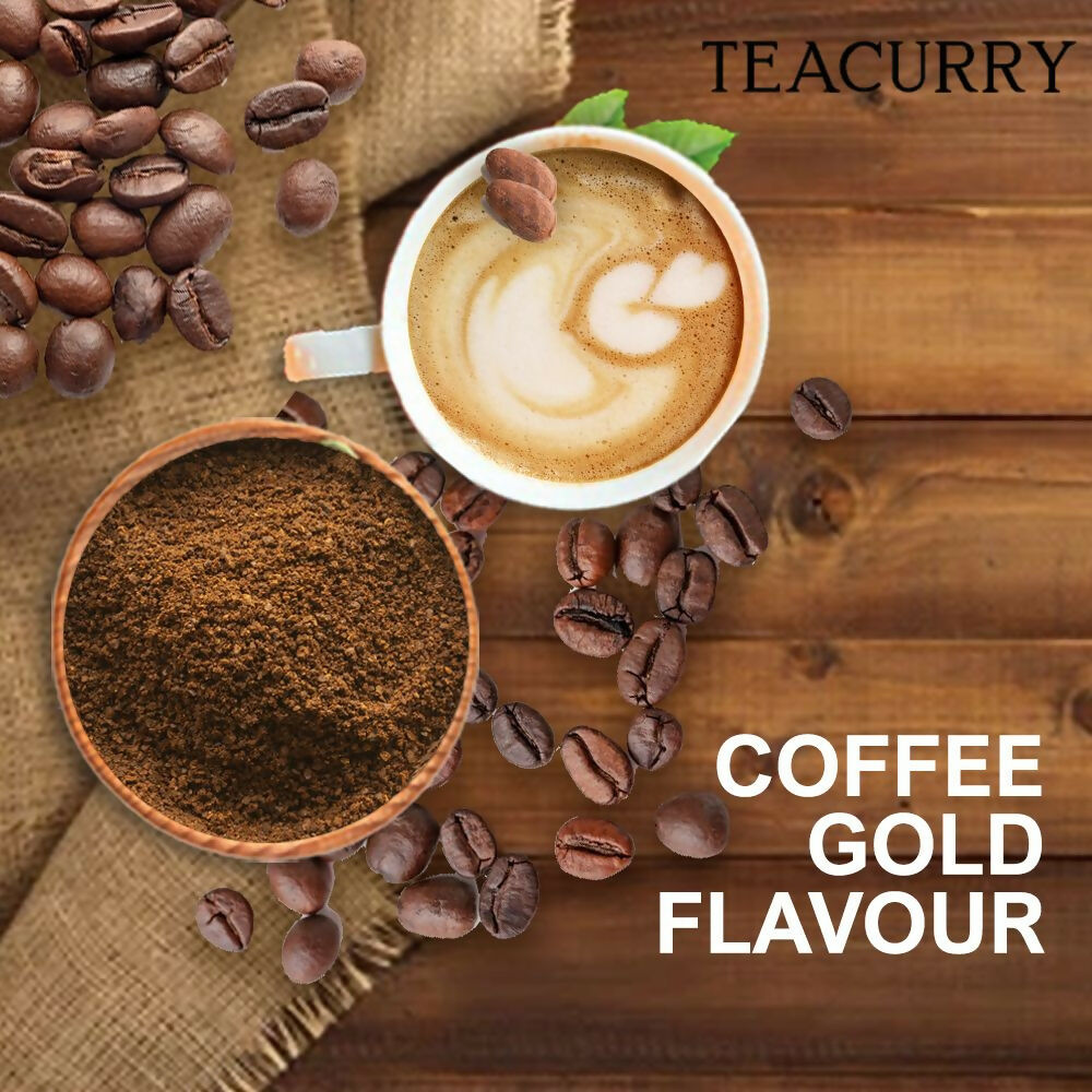 Teacurry Gold Instant Coffee Powder - Arabica Freeze Dried Coffee for Instant Hot & Cold Coffee - Swadesiicart