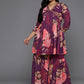Ahalyaa Women's Traditional Wear Co-ords - Purple - Swadesiicart