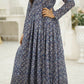Aayaa Designer Printed Faux Georgette with Embroidery Zari Sequins-work Kids Gown