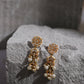 Gold-Toned White Pearl Beaded Contemporary Gold-Polished Jhumkas Earrings - Ruby Raang - Swadesiicart