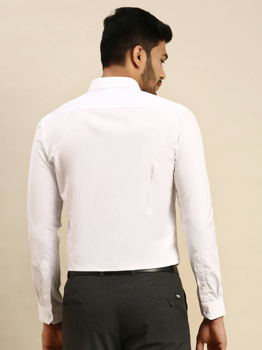 Ramraj Cotton Mens Full Sleeve Formal 100 % Cotton White Shirt | Swadesiicart