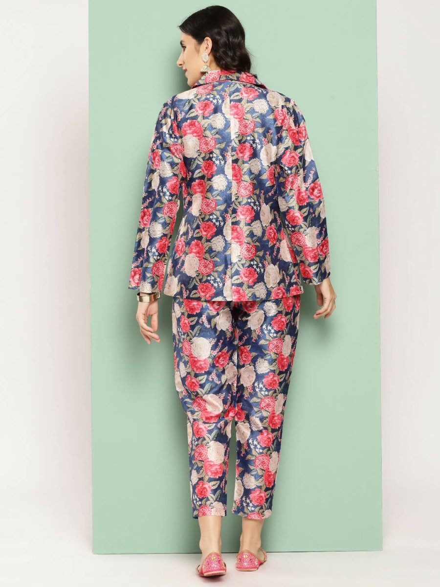 Ahalyaa Women's Traditional Wear Co-ods - Blue | Swadesiicart